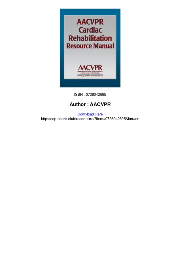 Cardiac rehabilitation manual free download pdf